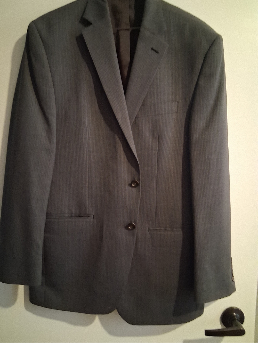 Chaps Gray Men's Two-Button Pinstripe Blazer